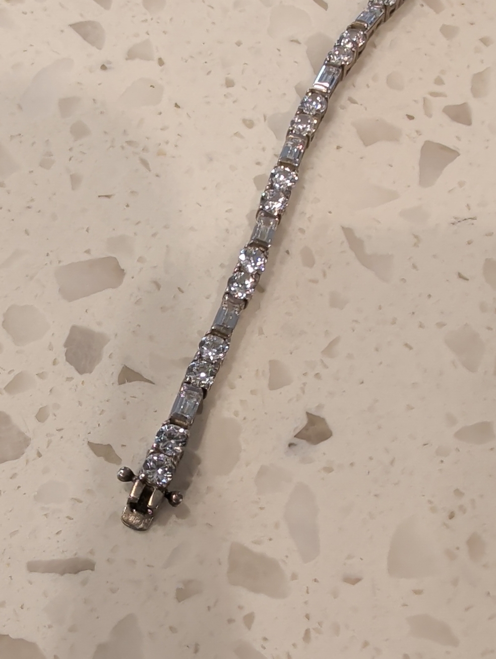 Sterling Silver & Crystal Tennis Bracelet - Picture 3 of 5